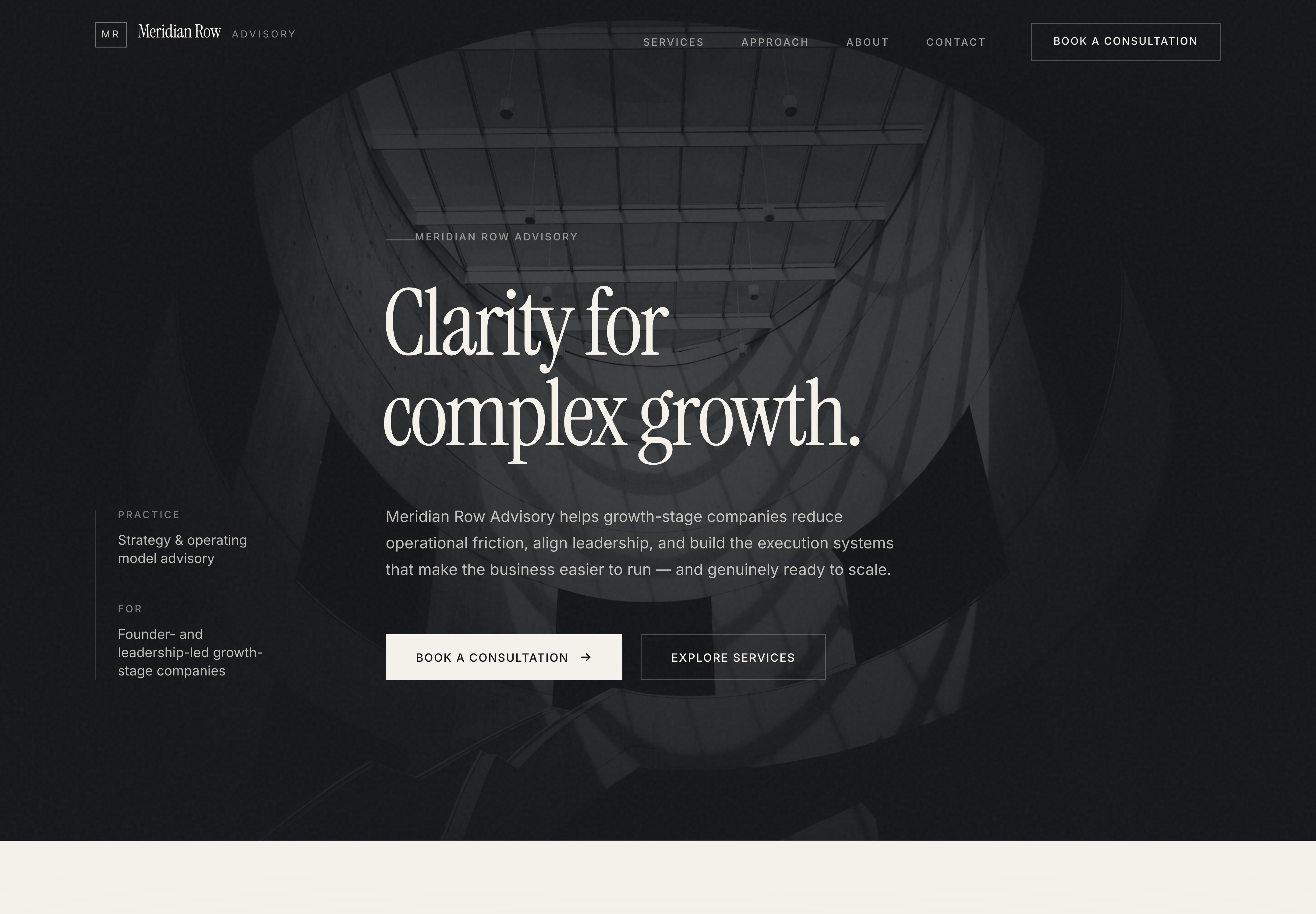 Meridian Row — Advisory · Consulting